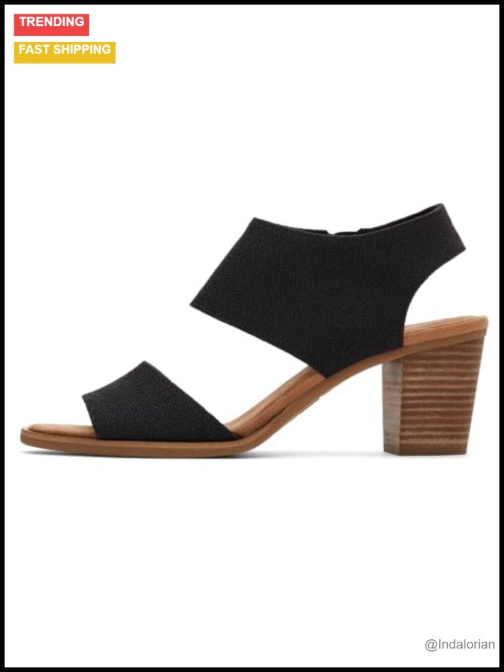 Cutout Block Heel Sandal Textile Upper Ankle Zip 3 Inch Heel